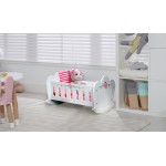 Patut Alb cu balans pentru papusi cu lenjerie -Patut balansoar din lemn